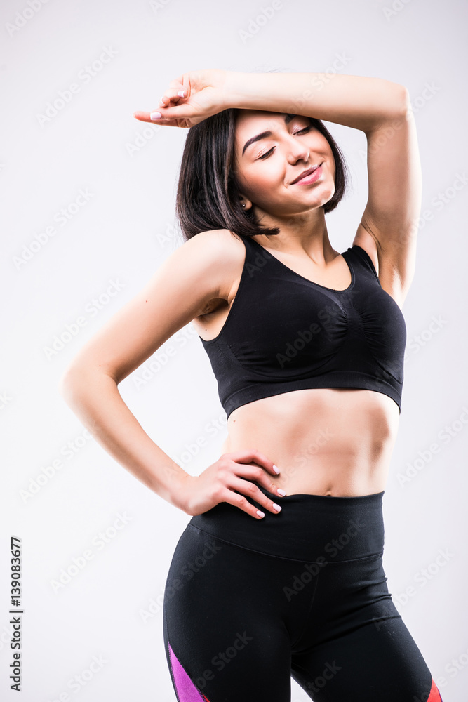 Portrait of smiling fitness young woman Portrait of smiling fitness young woman