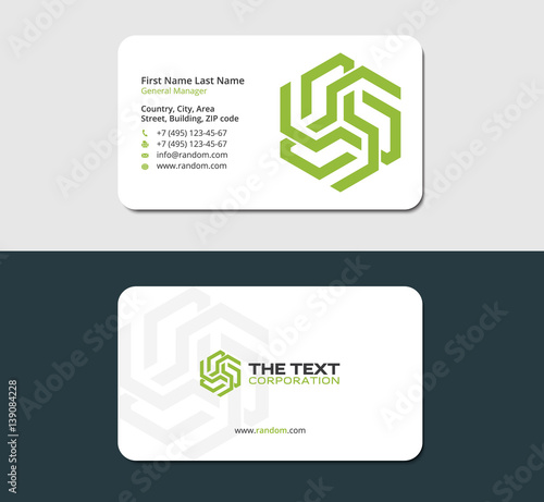 smart business card, green color, brand and branding