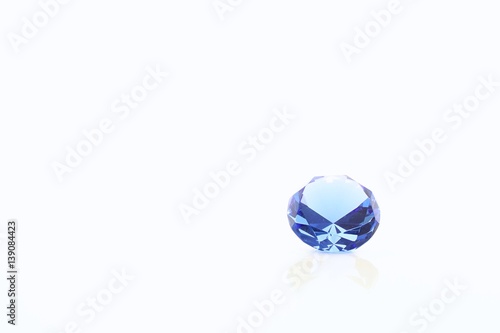 Large Blue Diamond with White Background