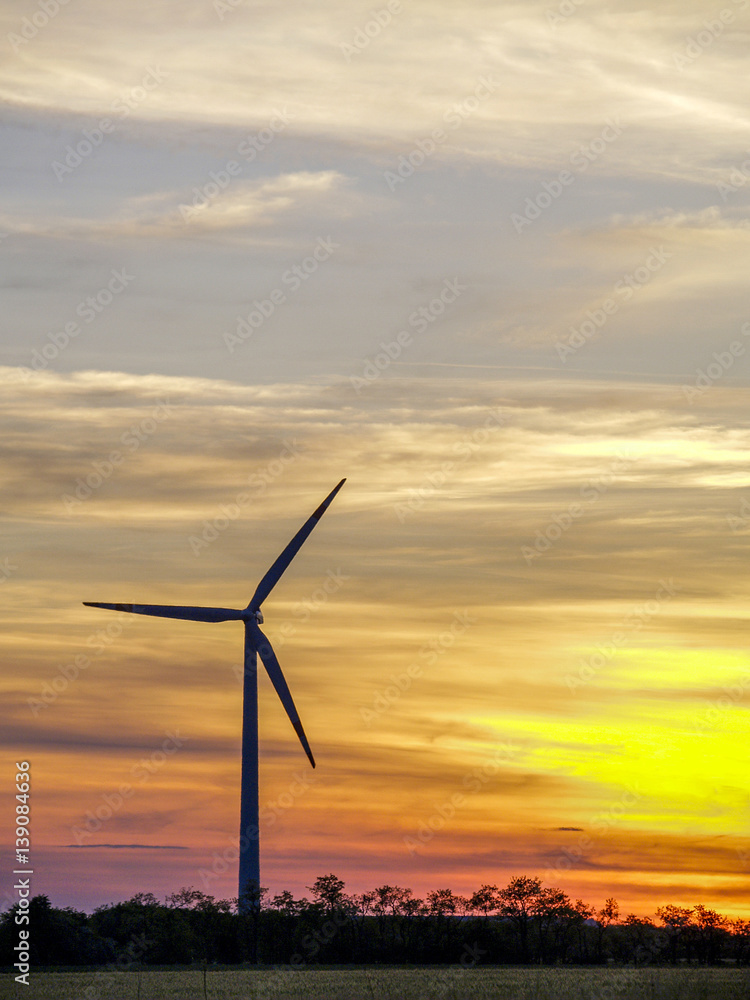 Windpark Parndorf, Austria, wind wheels in the sunset, Burgenlan Windpark Parndorf, Austria, wind wheels in the sunset, Burgenlan