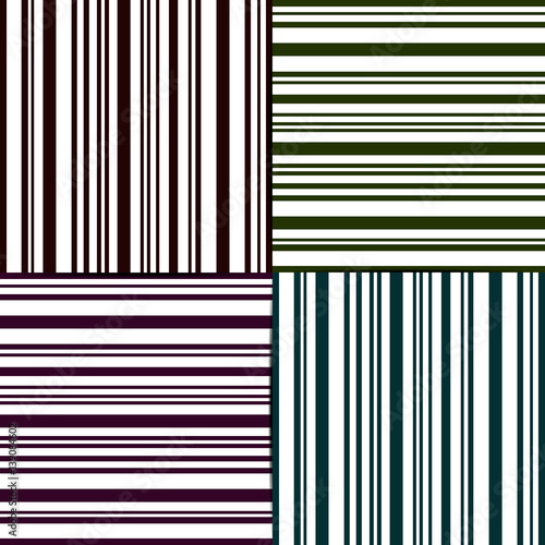 set of Striped seamless pattern vector illustration.