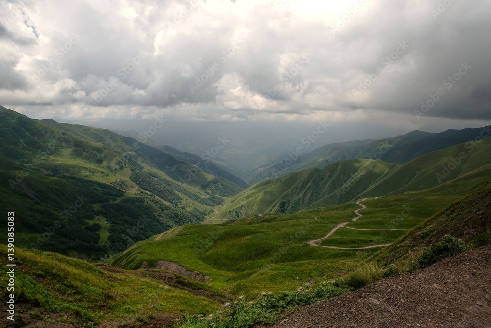 Naklejka premium Mountain road in Georgia