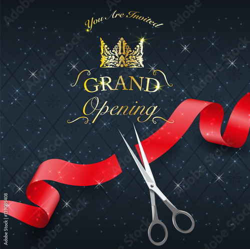 grand opening, cutting red tape, the start day of activity