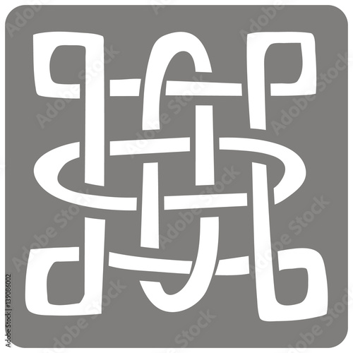 monochrome icon with Celtic art and ethnic ornaments for your design