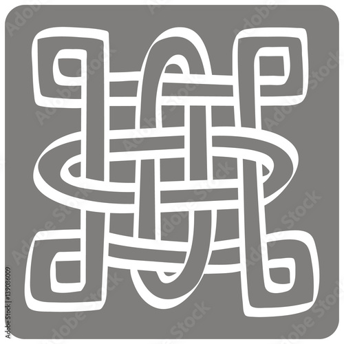 monochrome icon with Celtic art and ethnic ornaments for your design