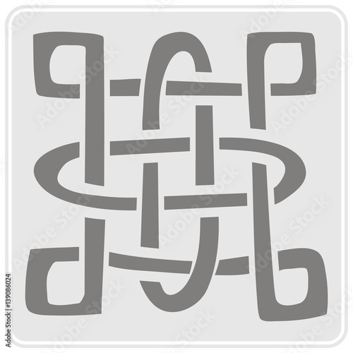 monochrome icon with Celtic art and ethnic ornaments for your design