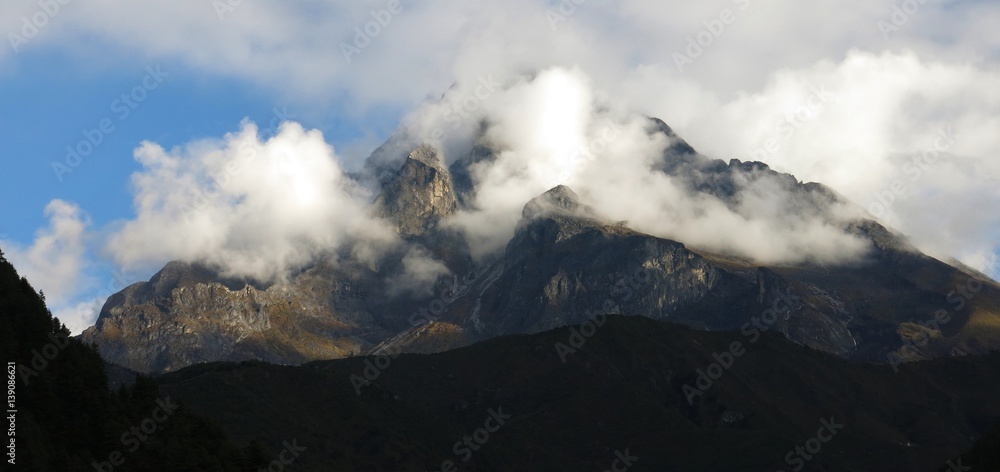 Sacred mountain Khumbi Yul Lha, Everest National Park, Nepal. Sacred mountain Khumbi Yul Lha, Everest National Park, Nepal.
