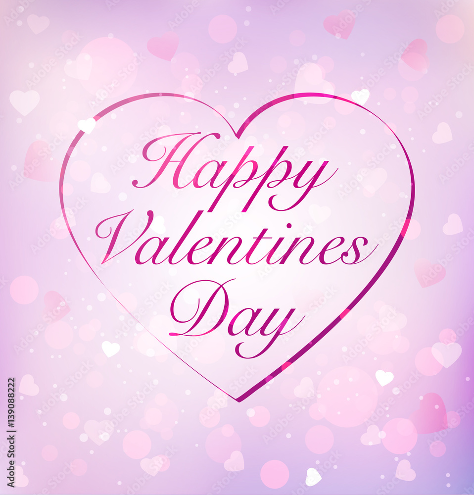 Vector valentine day card design with heart and text on pink background Vector valentine day card design with heart and text on pink background