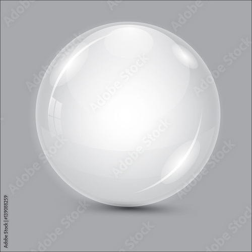 Glass ball. Transparent ball.