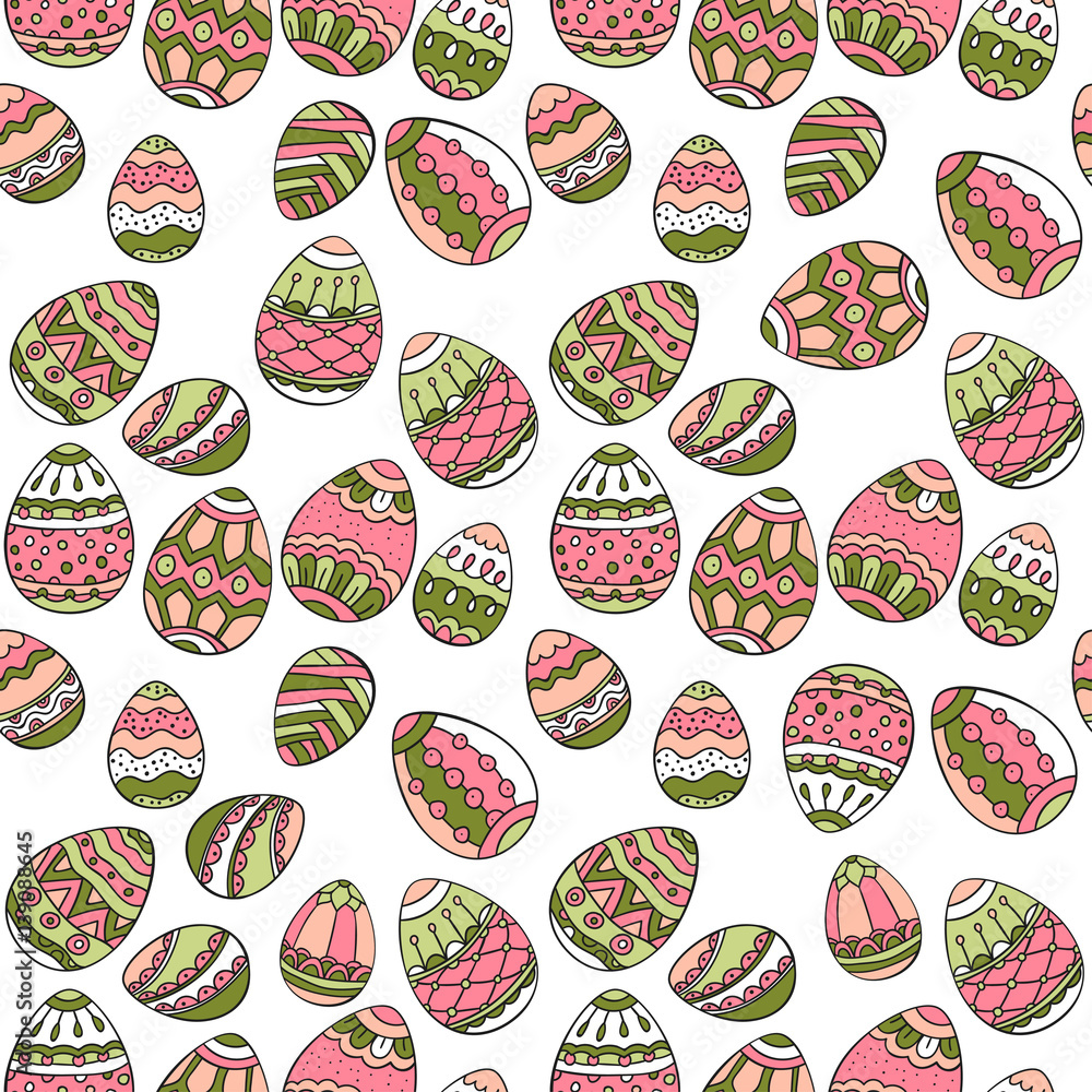 Seamless vector pattern with doodle Easter eggs. Seamless vector pattern with doodle Easter eggs.