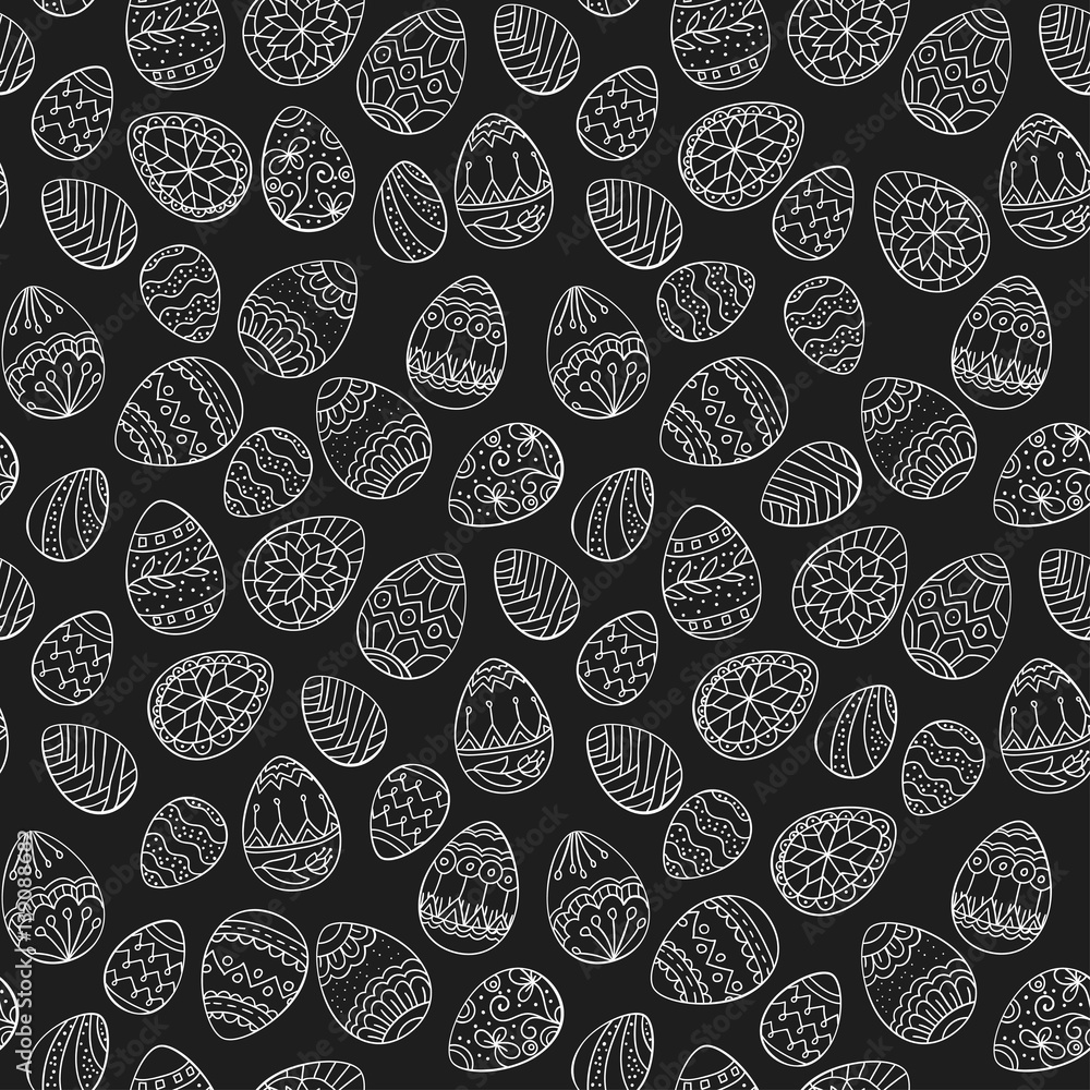 Seamless vector pattern with doodle Easter eggs. Seamless vector pattern with doodle Easter eggs.