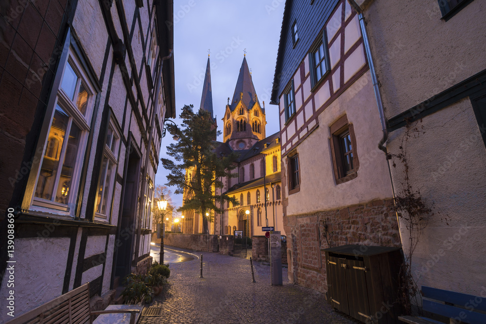Fototapeta premium historic city gelnhausen germany in the evening