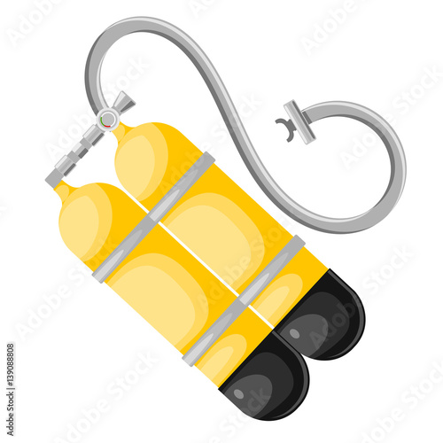 Abstract illustration of scuba. Vector aqualung in Cartoon style on a white background. Stock vector illustration