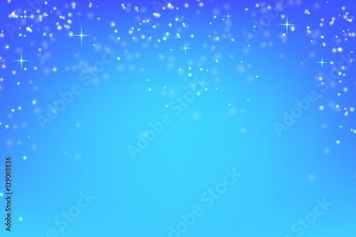 Abstract blue background with glowing particles. Vector background of falling snow. Stock vector illustration