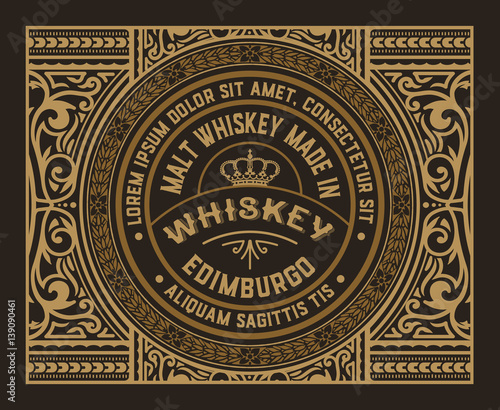 Vintage design for labels. Suitable for whiskey or other comercial products