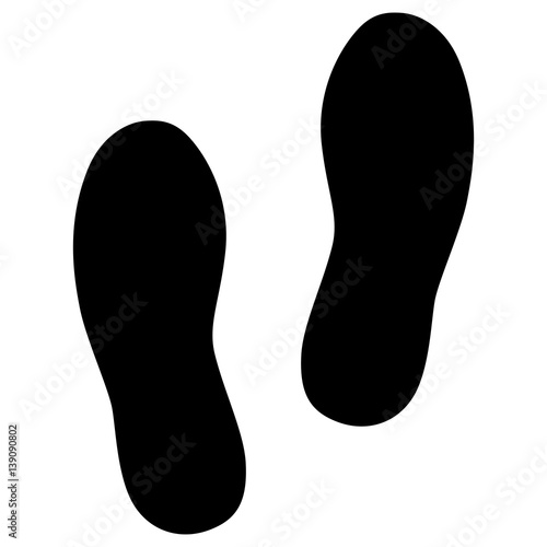 Zwei abstrakte Fußabdrücke / schwarz-weiß, Vektor, freigestellt