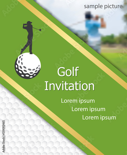 Golf invitation flyer template graphic design