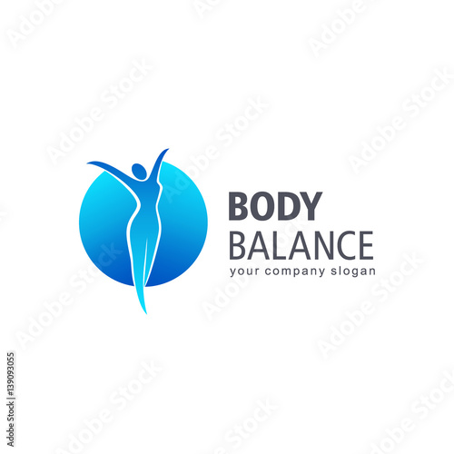 Fitness and wellness vector logo design. Body balance