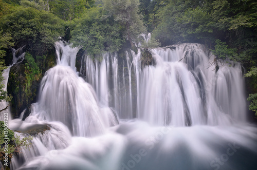 Waterfall Una river in Martin brod / Bosnia and Herzegovina photo