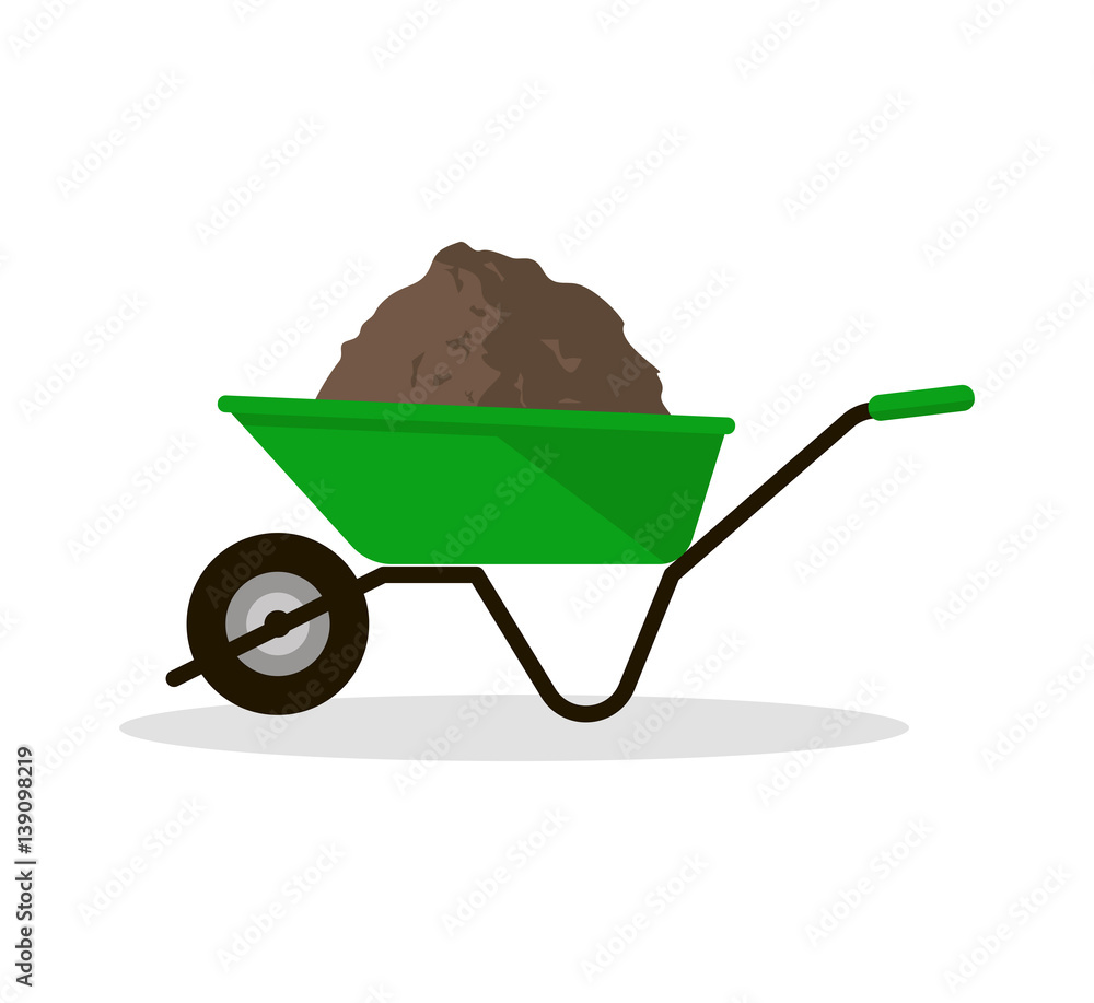 Wheelbarrow with Organic Fertilizer Wheelbarrow with Organic Fertilizer