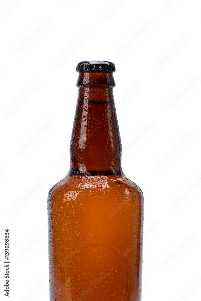 bottle of beer on white background