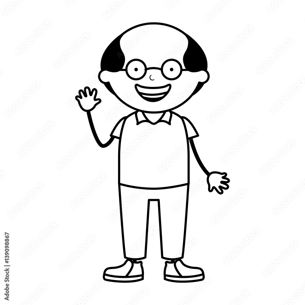 cute grandfather character icon vector illustration design cute grandfather character icon vector illustration design