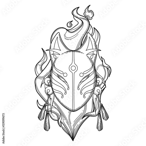 Graphic demon fox mask