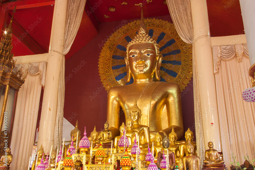 Golden Buddha Statue at Wat Chedi Luang,Chiang Mai Thailand Golden Buddha Statue at Wat Chedi Luang,Chiang Mai Thailand