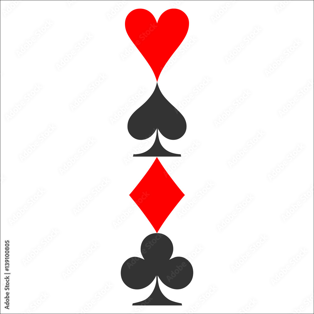 Playing Cards Suits Symbols - Spades, Hearts, Diamonds and Clubs