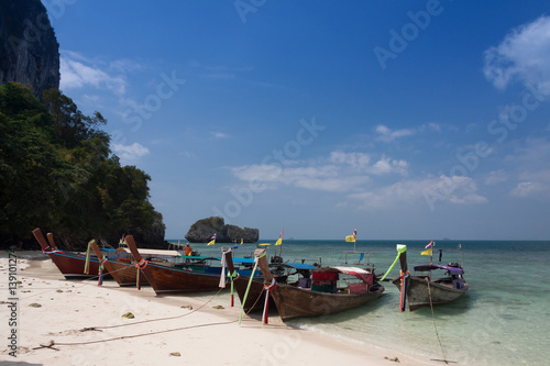 Traditional thai longtail boat at  Poda  island ,Thailand © teerapon1979