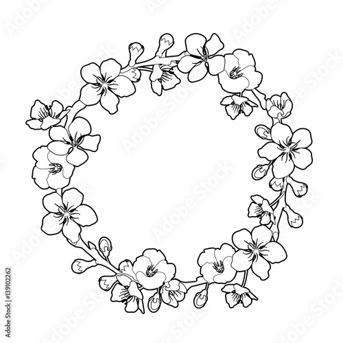 Graphic sakura wreath