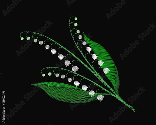 embroidery ethnic flowers neck line flower design