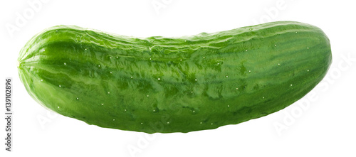 Isolated cucumber. Fresh raw cucumber isolated on white  with clipping path