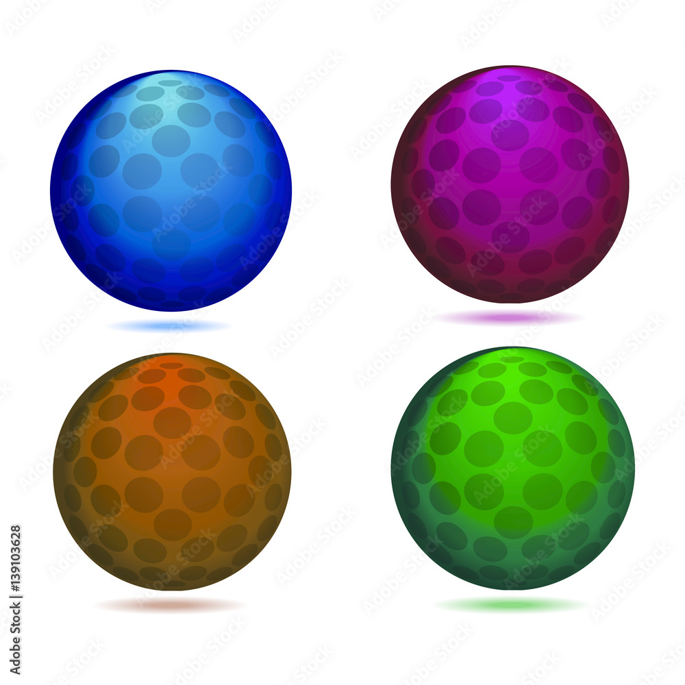 Set of four abstract sphere vector icon or logo with circular networking all around. Set of four abstract sphere vector icon or logo with circular networking all around.