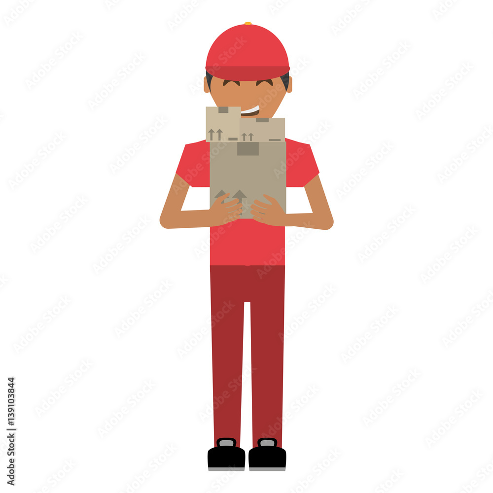 delivery man package service vector illustration eps 10
