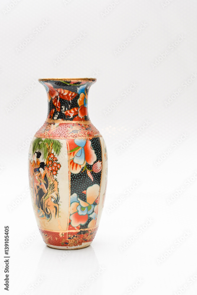 Chinese vase on white background Chinese vase on white background