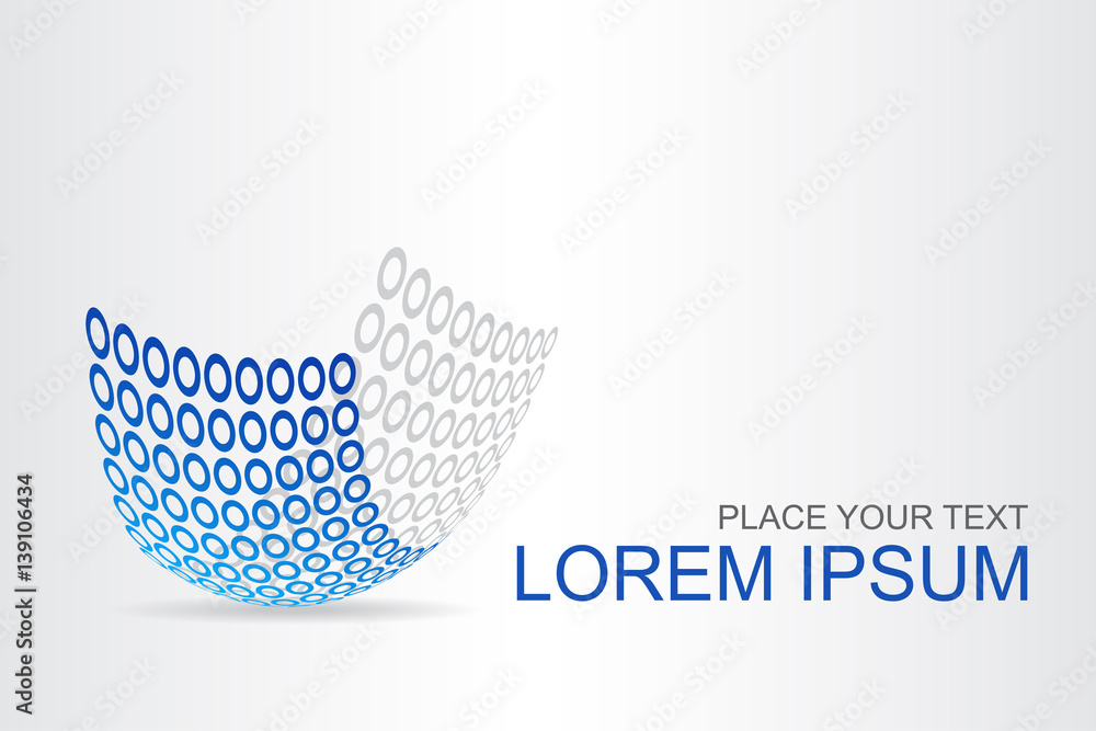 Logo stylized spherical surface with abstract shapes Logo stylized spherical surface with abstract shapes