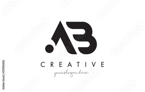 AB Letter Logo Design with Creative Modern Trendy Typography.