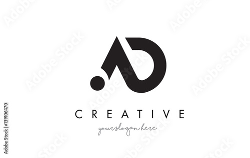 AD Letter Logo Design with Creative Modern Trendy Typography. photo