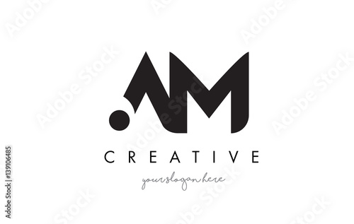 AM Letter Logo Design with Creative Modern Trendy Typography.