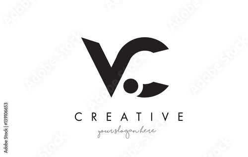 VC Letter Logo Design with Creative Modern Trendy Typography.