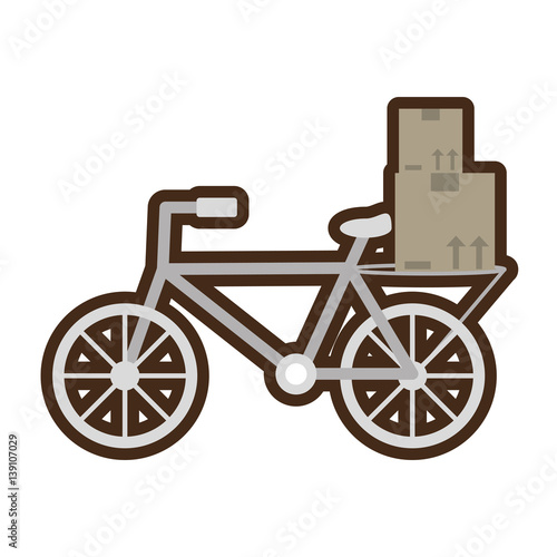 delivery bicycle box distribution vector illustration eps 10