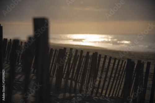 Beach Fence at Dawn