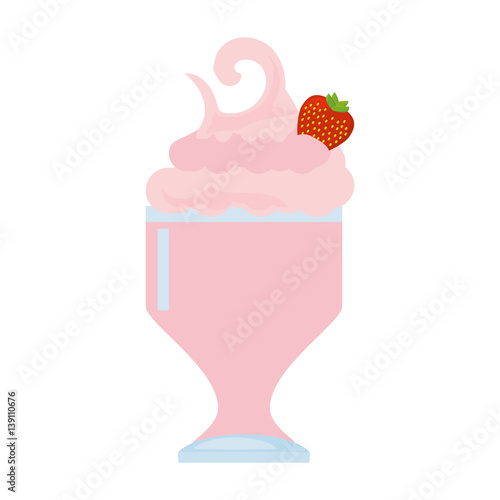 glass cup milk shake delicious vector illustration eps 10