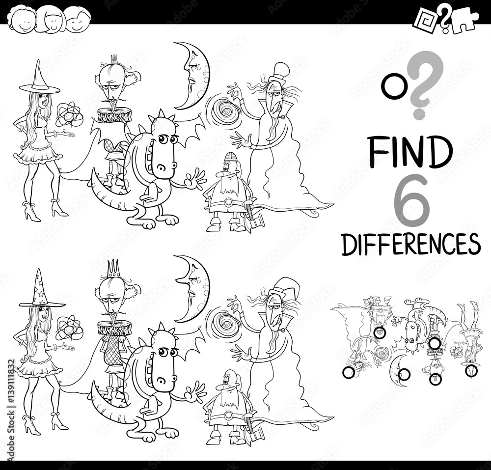 differences game coloring page