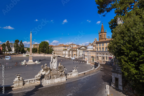 Square Piazza del Popolo in Rome Italy