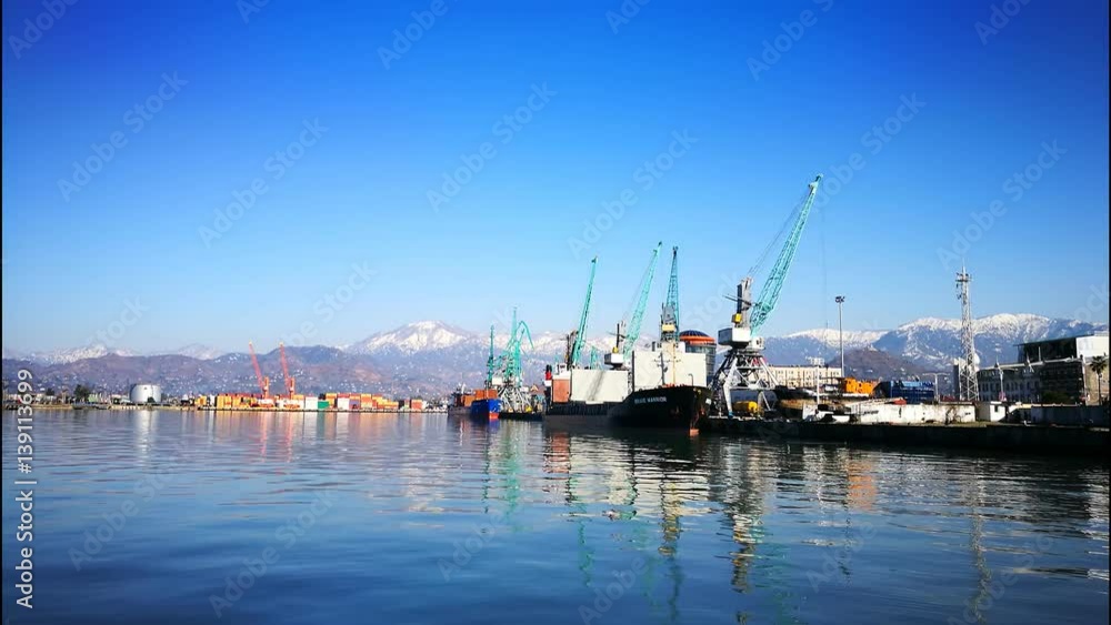 sea port loading ships cargo ship Batumi sea port loading ships cargo ship Batumi