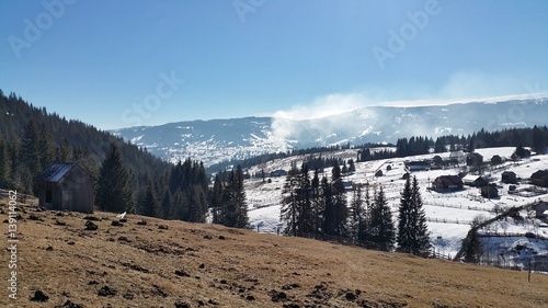 winter morning mountain place