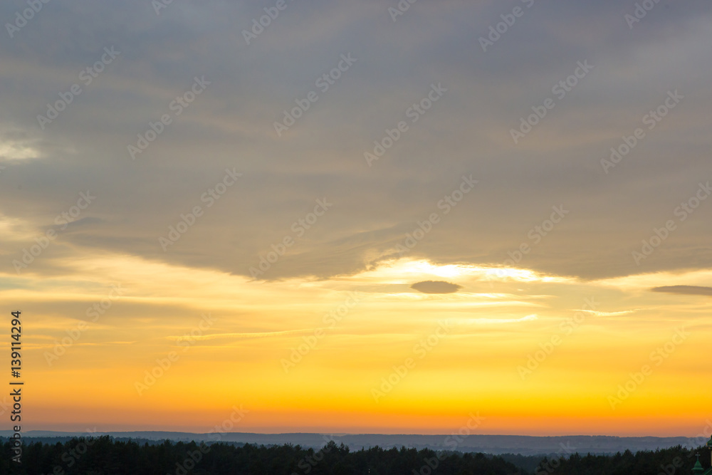 Sunset, sky yellow. Dramatic sunset and sunrise sky. Sunset, sky yellow. Dramatic sunset and sunrise sky.