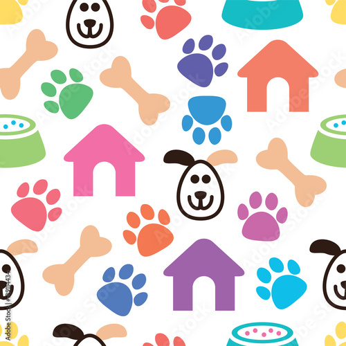 vector seamless and colorful pet pattern